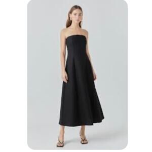 Endless Rose Whitney Linen Strapless Dress - Size Medium (New)